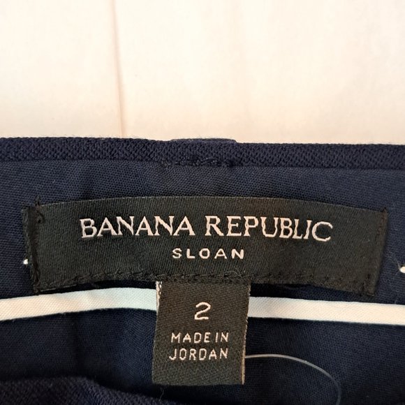 NWT BANANA REPUBLIC Sloan womens PANTS Sz 2 or 28w FORMAL OFFICE BUSINESS BLUE - Picture 9 of 10